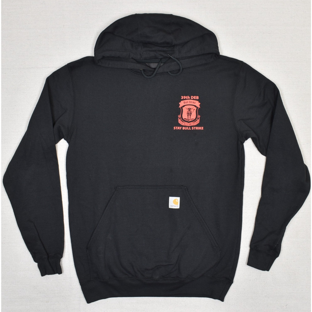 Carhartt Men's Pullover Hoodie Loose Fit Bull Strike Cotton Black Size S K121
